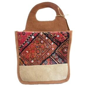 Clea Ray Upcycled Canvas Bag NWT Southwestern Boho Equestrian Durable Country